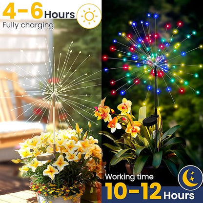 GIGALUMI Garden Decor Outdoor Lights 120LED 2Pack, Solar Garden Lights Outside - Image 2