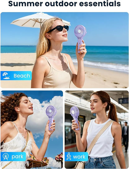 HandFan 5200mAh Handheld Fan Rechargeable, 20H Runtime Hand Fan, 3 Speeds - Image 4