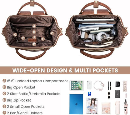 LOVEVOOK Leather Laptop Backpack - Image 3