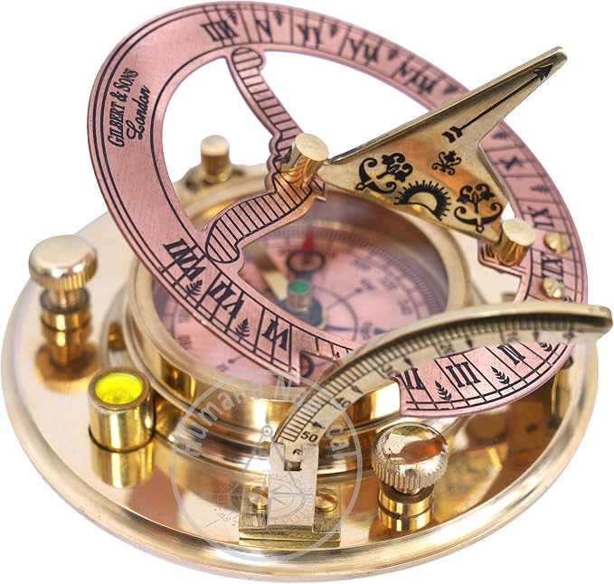 Humaira Nautical Vintage Brass Sundial Compass - Image 2