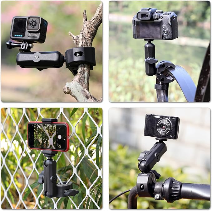 SOONSUN Super Clamp Mount with Dual 360° Ball Heads & Phone Holder, Heavy-Duty - Image 6