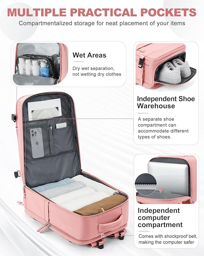 coowoz Large Travel Backpack Carry On - Image 3