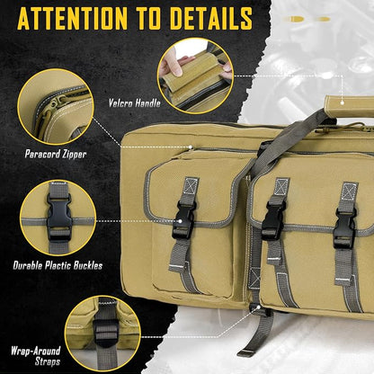 DULCE DOM 32/36/42/48/52 inch Double Rifle Case Soft Gun Bag - Image 7