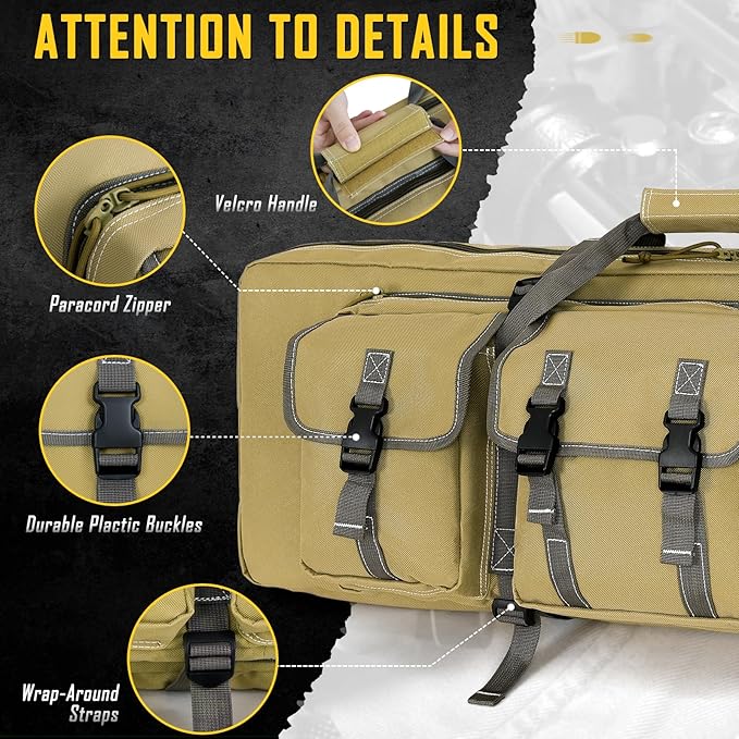 DULCE DOM 32/36/42/48/52 inch Double Rifle Case Soft Gun Bag - Image 7