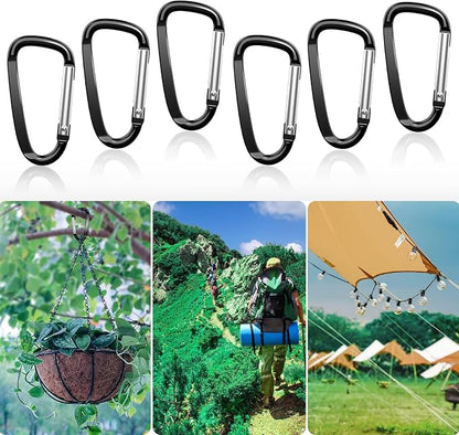 2.4" 24pcs Small Carabiner Clip Keychain, Aluminum D Ring Shape Clips - Image 5