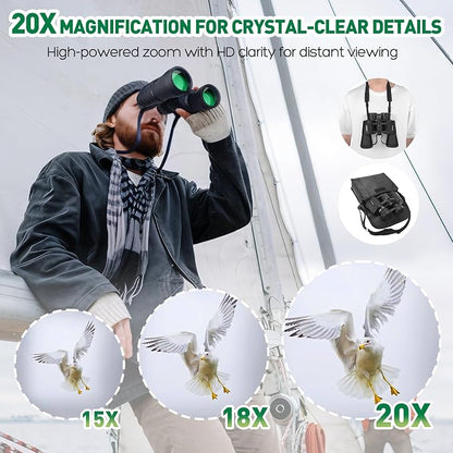 Binoculars for Adults High Powered, 20 x 50 Compact HD Large View Binoculars - Image 5
