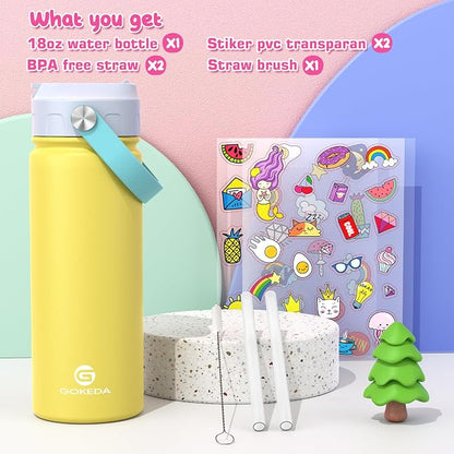 GoKEDA 18oz Kids Water Bottle, Insulated Bottles - Image 2