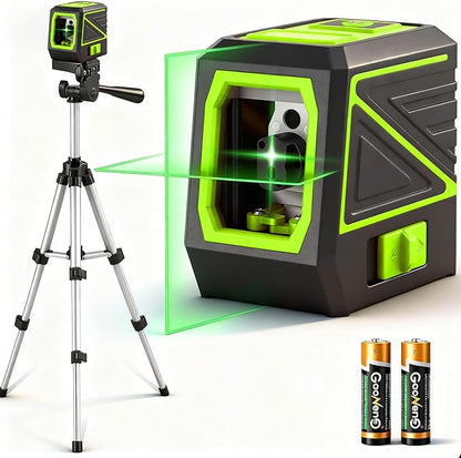 Laser Level with Tripod, 100 feet Green Cross Line Self Rotary Leveling Laser by Followustostayupdated