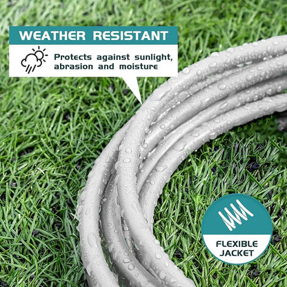 Indoor Outdoor Extension Cord Weatherproof, UL Certified, 16 Gauge 10FT White 3 - Image 4