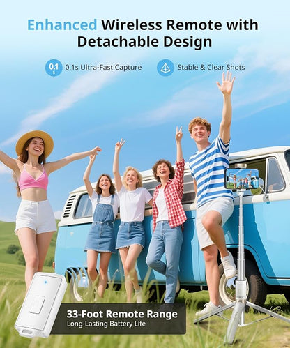 Fuloview 72'' Selfie Stick for iPhone, Tripod Wireless Remote for Selfies - Image 3