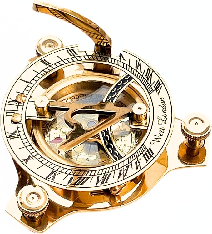 Vintage Shiny Brass Pirate's Booty Compass – Nautical Maritime Sundial - Image 2