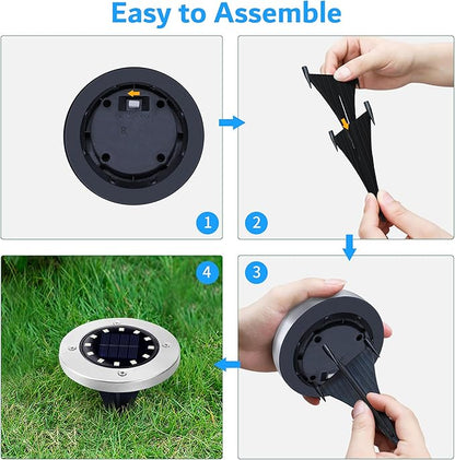 Biling Solar Ground Lights Outdoor 12 Packs, Bright 12 LEDs Solar Lights - Image 5