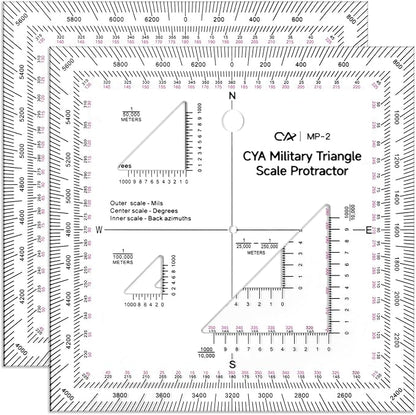 Zonon 2 Pcs 5 Inch Military Map Protractor Military Style Utm/mgrs Coordinate by Zonon