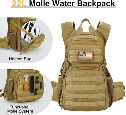 CVLIFE Hydration Backpack with 3L TPU Tactical Water Bladder, 22L Hiking - Image 2