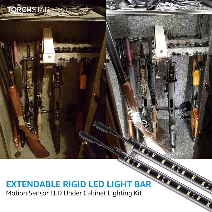 TORCHSTAR LED Safe Lighting Kit, 12 Inch Linkable Light Bars + Motion Sensor + - Image 2