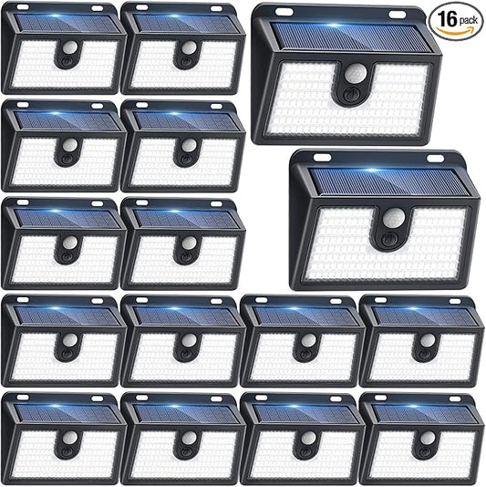 Solar Motion Sensor Outdoor Lights, Super Bright Solar Lights Outdoor Waterproof by Claoner