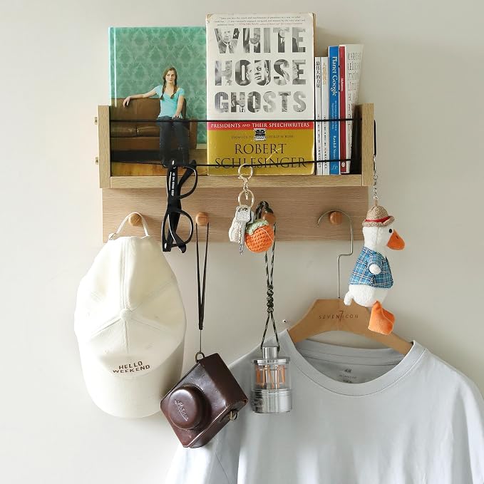 Entrance Coat Rack ，Coat Hooks, Wall-Mounted Wooden Hook Rack, Wall-Mounted - Image 7