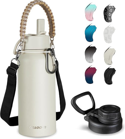 KXIAOCHEN Insulated Water Bottle, Stainless Steel Water Bottle, 2 Lids by KXIAOCHEN