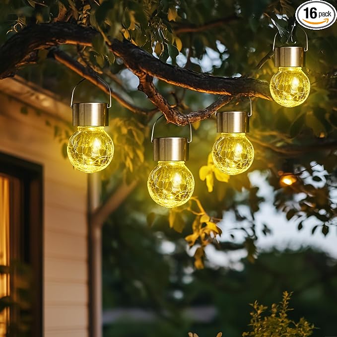 GIGALUMI Solar Lights Outdoor Waterproof, 16 Pack Solar Hanging Lights Garden by GIGALUMI