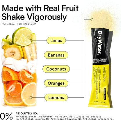 DryWater Electrolyte Powder Packets, Lemon Lime - Image 2