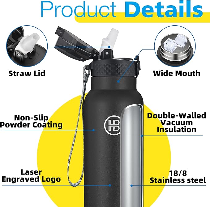 Han's Bottle Sports Water Bottle - 32 Oz - Image 5