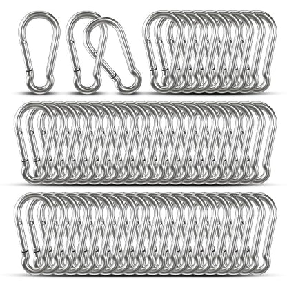 Carabiner Clip Hooks, Galvanized Iron Spring Snap Hook Fits Camping Hiking by KINLINK