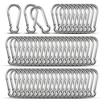 Small Carabiner Clip Hooks, Galvanized Iron Spring Snap Hook Fits Camping Hiking by KINLINK