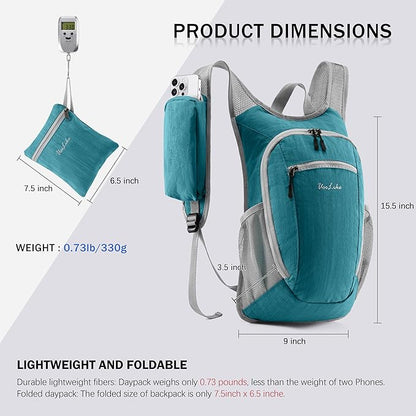 Uselike 10L Small Hiking Backpack Travel Daypack Lightweight Packable Back Pack - Image 6