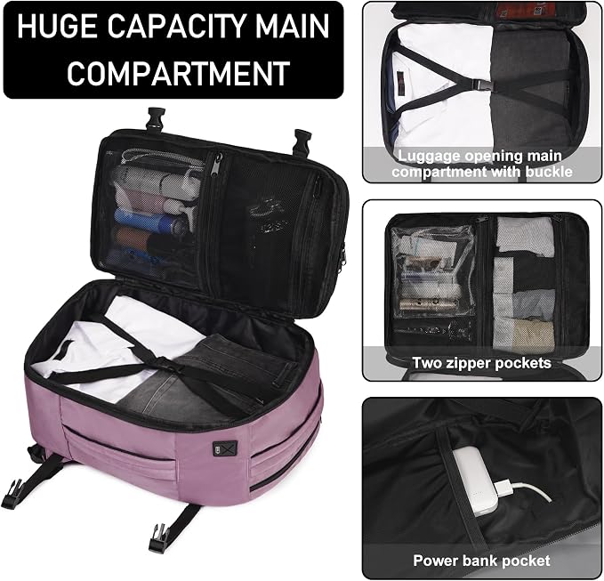 ECOHUB Travel Backpack 18x14x8 Spirit Airlines Personal Item Bag Carry On - Image 4