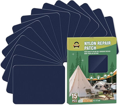 OAZ 15 Pieces 3.5 x 4.7 inch Nylon Repair Patches Nylon Fabric Patch by OAZ