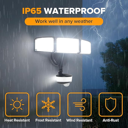 LUTEC 2 Pack 74W 8000 Lumen Motion Sensor Outdoor Lights, 5000K Daylight - Image 6