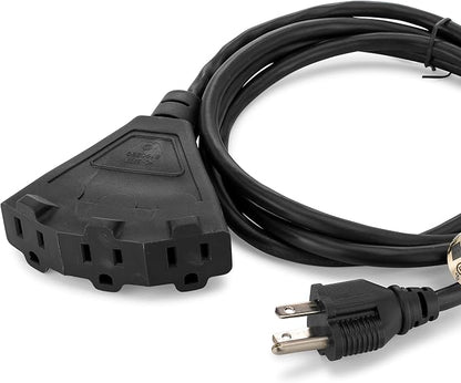 Holiday Lighting Outlet 6-Foot Black Extension Cord, 3-Prong Indoor & Outdoor - Image 2