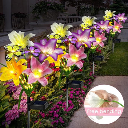 ostritec Solar Garden Lights Outdoor, 4 Pack Flower Lights - Image 2