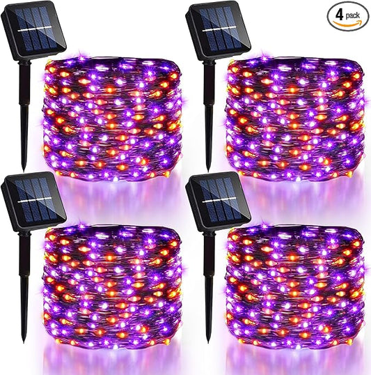 4 Pack Halloween Solar Fairy Lights 131.2Ft 400 LEDs Outdoor Twinkle Lights by Danhh