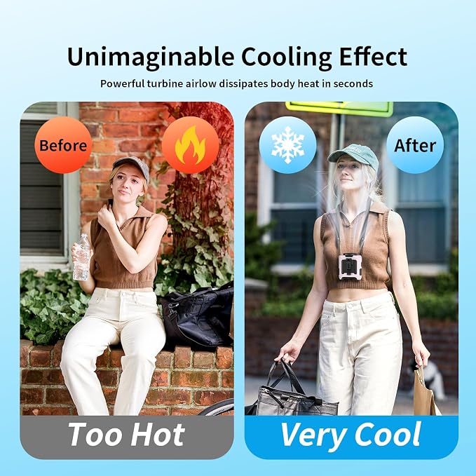 Socool 10000mAh Portable Waist Fan Clip on Wearable Belt Personal Fan - Image 8