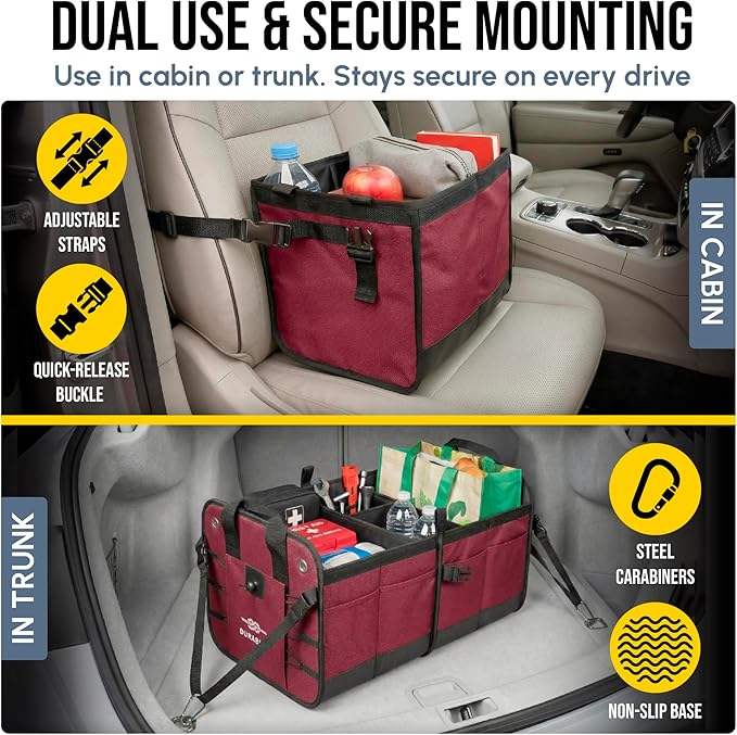 XL Trunk Organizer 3-Section for SUV, Van – Modular L-Shape Car Storage Box - Image 5
