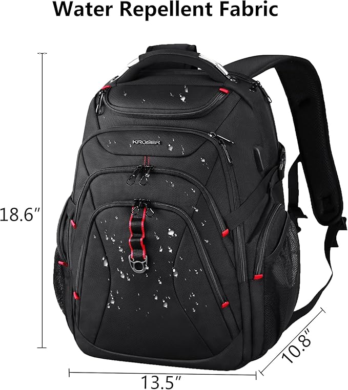 KROSER Travel Laptop Backpack 17.3 Inch XL Computer Backpack - Image 2