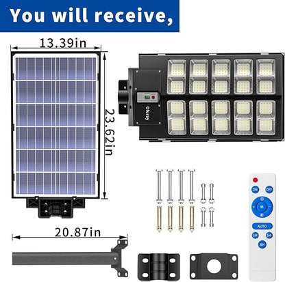 Ofuray Solar Street Lights Outdoor, Solar Security Flood Lights Parking Lot - Image 6