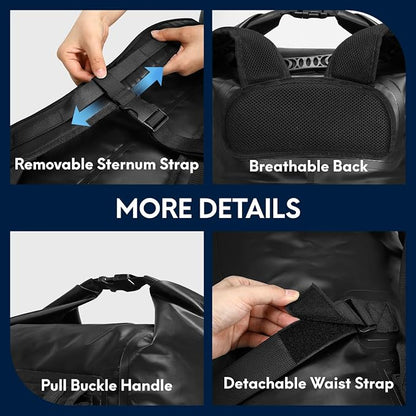 Haimont Waterproof Backpack Roll Top Dry Bag Kayak Dry Backpack - Image 3