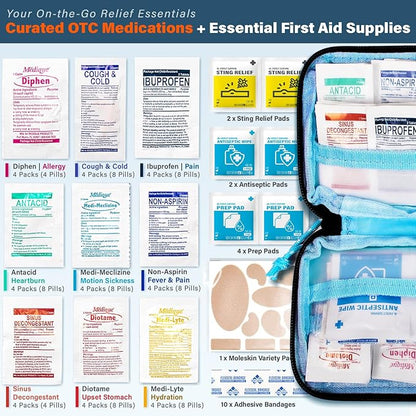 EVERLIT CARE Travel Essential Medicine First Aid Kit I Bonus Medical Supplies I - Image 2