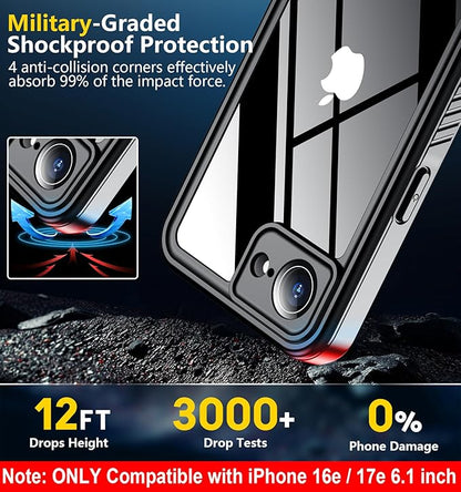 SPIDERCASE for iPhone 16e Case/iPhone 17e Case Waterproof, Built-in Screen & - Image 5