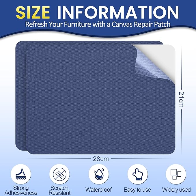 Self-Adhesive Canvas Repair Tape, 8.3" x 11" Waterproof Canvas Repair Patch - Image 2