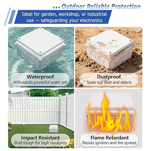 NineLeaf Junction Box, ABS Plastic Box IP65 Waterproof Outdoor Dustproof Water - Image 4