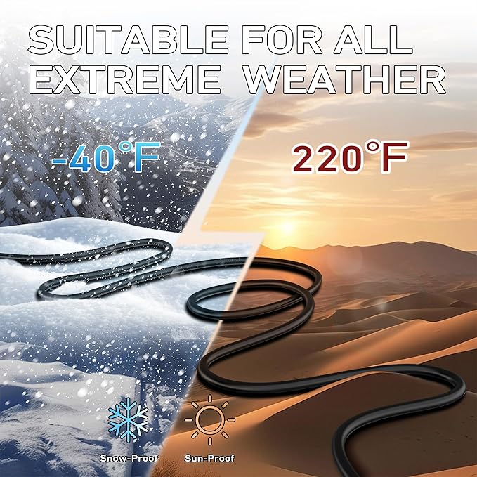 LUCKY TL Indoor Outdoor Extension Cord, 16/3 Gauge Black Long Extension Cord - Image 4