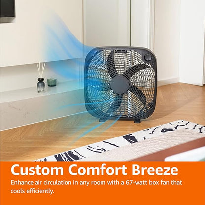 Amazon Basics 3-Speed Box Fan for Bedroom, Portable - Image 4