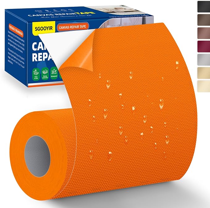 Self-Adhesive Canvas Repair Tape, Fabric Patch Repairs Kit by Sgooyir