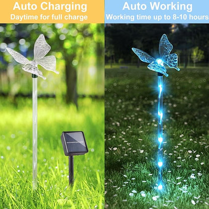 Set of 6 Arcylic Solar Butterfly Lights - Image 3