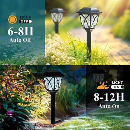 GIGALUMI 8 Pack Solar Lights Outdoor Waterproof, LED Solar Garden Lights - Image 5