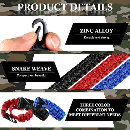 Shappy 3 Pcs Paracord Keychain Weave 550 Paracord 9 Inch Tactical Lanyard - Image 3