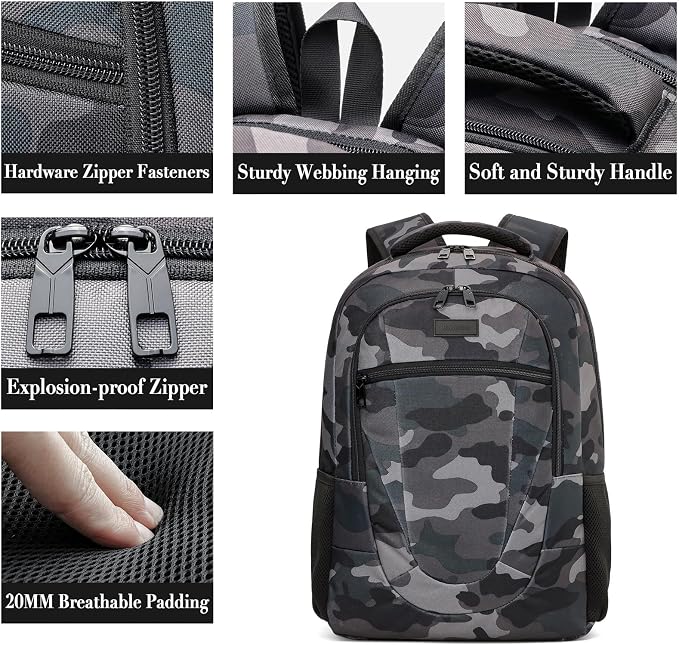 BIKROD Travel Laptop Backpack for Men, Backpacks for School Teen Boys, Business - Image 2